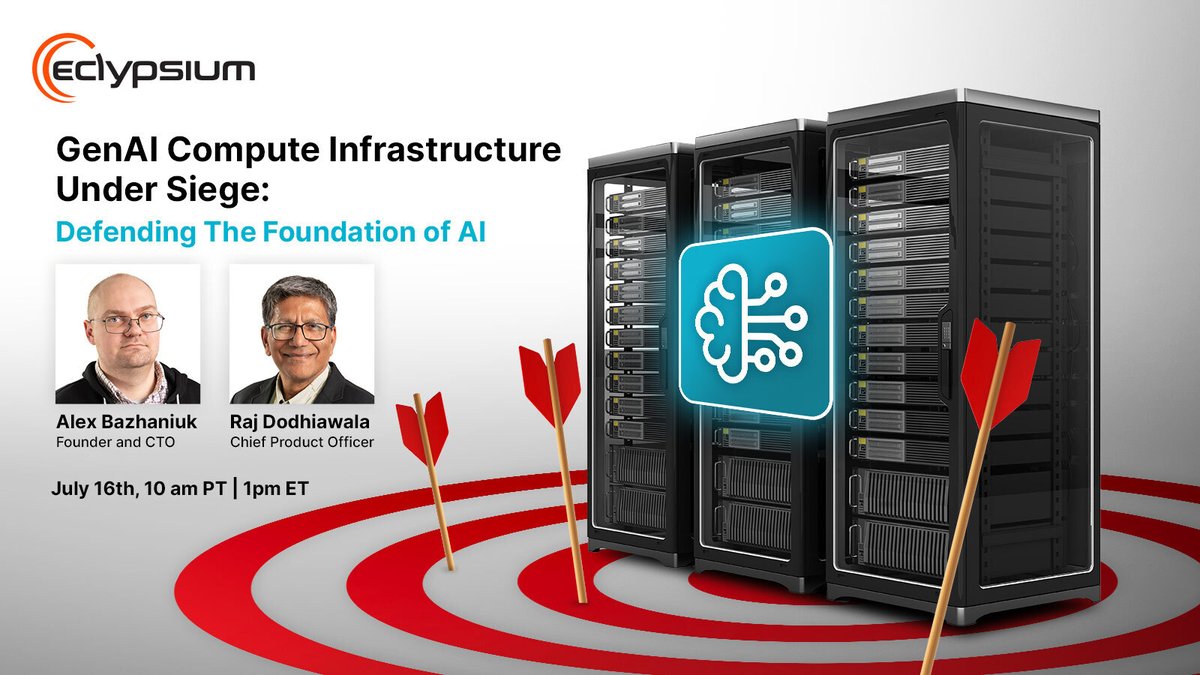 Join Eclypsium's 7/16 #webinar on the hidden threats that could be lurking in your #AIdatacenter. 👀 We'll uncover the latest cyber threats targeting #GenAI infrastructure &amp; show you how to defend your hardware, firmware &amp; TEEs from attack. Register now:
hubs.ly/Q03wgL2v0