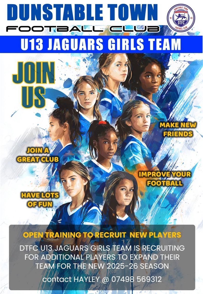 ⚽️ PLAYERS WANTED | The U13 Jaguars Girls are looking for players to add to their team.

#towntogether #youareenough