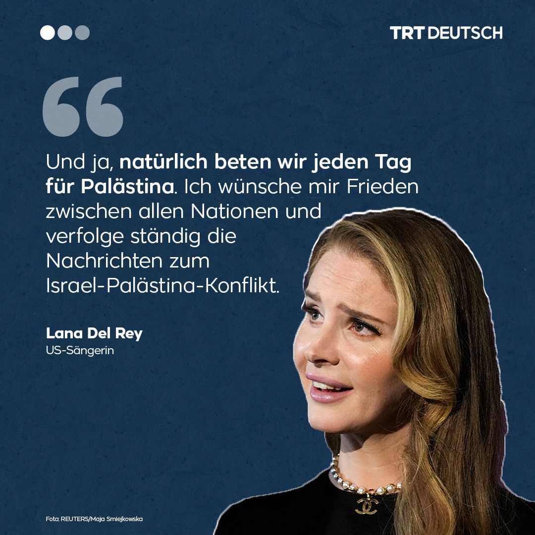Neben zahlreichen Künstlern solidarisiert sich nun auch die weltbekannte US-Sängerin Lana Del Rey mit Palästina. In einem Kommentar unter ihrem Instagram-Beitrag drückt sie ihr Mitgefühl für die Menschen aus, die täglich Gewalt und Leid erfahren.