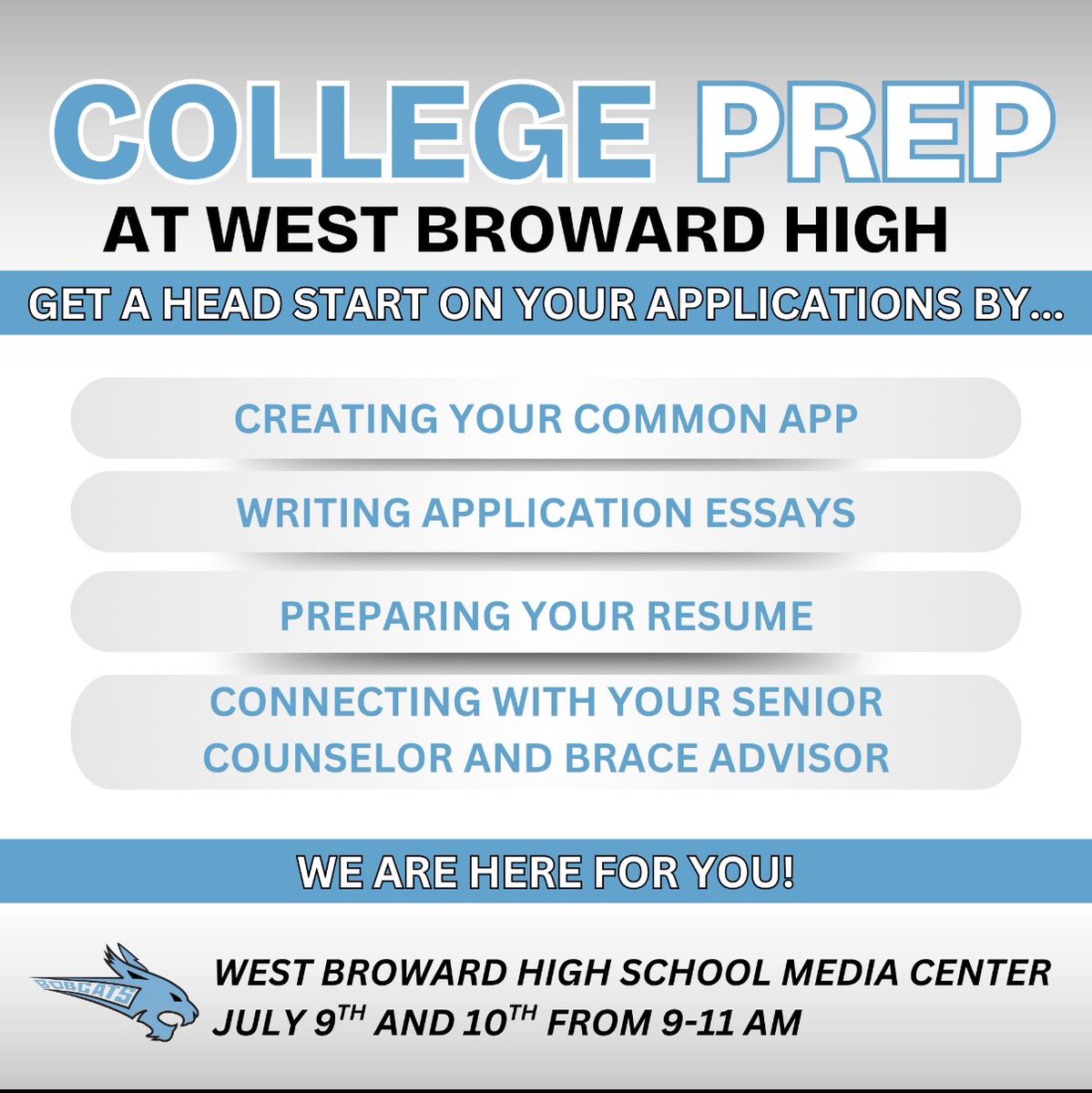 Look what’s happening at West Breezy📚🎓July 9 &amp; 10. <a href="/WBPrincipal/">Mrs. Bristol</a>