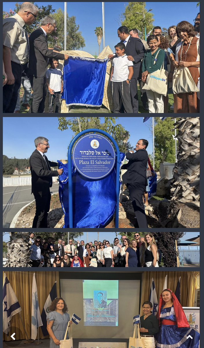 יוסף גרמון 🇮🇱 Yosef Garmon (@rabinogarmon) on Twitter photo Inauguran plaza en Israel 🇮🇱 con el nombre de El Salvador 🇸🇻 en honor al país que hizo mucho para salvar Judíos en holocausto a través del cónsul José Arturo Castellanos.
<a href="/nayibbukele/">Nayib Bukele</a> 🇮🇱🤝🇸🇻
@Héctor Enrique Celarié Landaverde Inauguran plaza en Israel 🇮🇱 con el nombre de El Salvador 🇸🇻 en honor al país que hizo mucho para salvar Judíos en holocausto a través del cónsul José Arturo Castellanos.
<a href="/nayibbukele/">Nayib Bukele</a> 🇮🇱🤝🇸🇻
@Héctor Enrique Celarié Landaverde