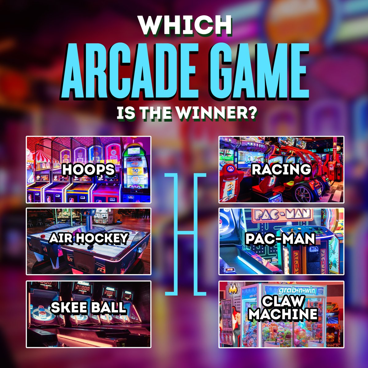 Every game is a winner with half-price arcade games 🏆

Join us today and every Wednesday for 50% off games all day at Bowlero locations nationwide! 

See you in the arcade 👾