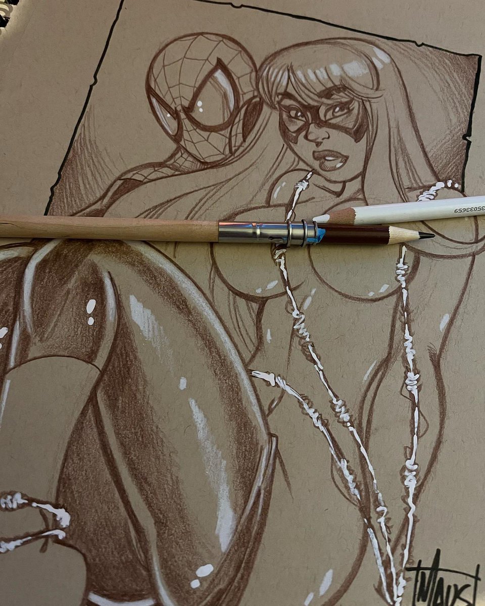 Almost time for new toned sketches😃😎👍🏼 BlackCat and Spidey agree…