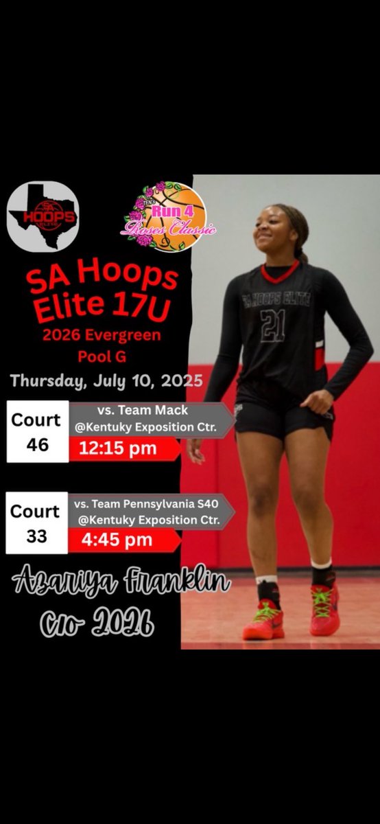 Upcoming Schedule For “Run 4 Roses”🏀🌹!  <a href="/SAHoopsElite/">SA Hoops Elite</a>