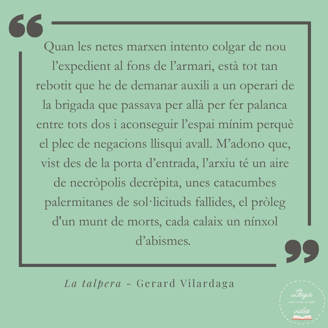 Meritxell Català Dordal (@txellcat92) on Twitter photo 📖 La talpera. Un western de la vulnerabilitat - Gerard Vilardaga
✒️ Original en català
📣 Editat per <a href="/LAgullaDaurada/">L'Agulla Daurada</a>
#LlegirPerViureAltresVides #LlegirPerCompartir #LlegirEnCatalà #ElReducteCatalà #RepteReducte2025 #GerardVilardaga #LaTalpera 📖 La talpera. Un western de la vulnerabilitat - Gerard Vilardaga
✒️ Original en català
📣 Editat per <a href="/LAgullaDaurada/">L'Agulla Daurada</a>
#LlegirPerViureAltresVides #LlegirPerCompartir #LlegirEnCatalà #ElReducteCatalà #RepteReducte2025 #GerardVilardaga #LaTalpera