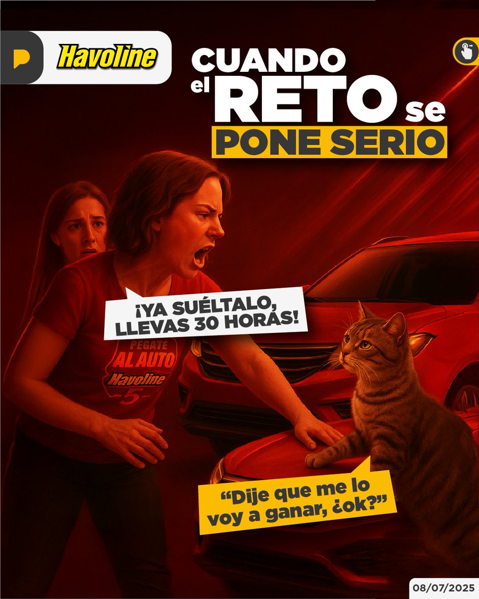 🚨 ¡Warning, mujeres! Una mano en el auto y 50 horas en juego. Este 8 de agosto arranca la edición más poderosa del reto Havoline, donde solo una se lleva el 0 km. ¿Estás lista para aguantar hasta el final? #RetoHavoline5 #MujeresAlPoder📷📷
<a href="/havolinedeport/">Havoline Deportivo</a> 
<a href="/ConautoEC/">Conauto</a>