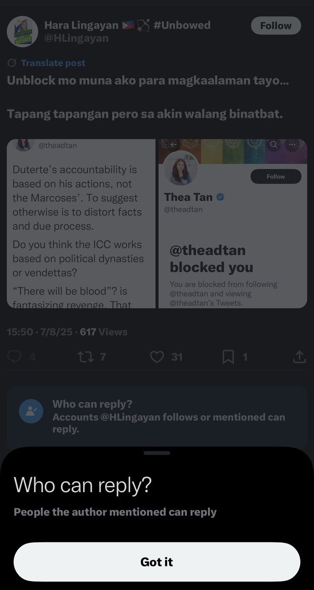 ⭐️🔱🤴Master Rj🤴🔱⭐️ (@masterrj16) on Twitter photo sus tapang tapangan ka na naman <a href="/HLingayan/">Hara Lingayan 🇵🇭🏹 #Unbowed</a> hindi mo nga maopen ang comment section mo. open mo kong matapang k nga LOL sus tapang tapangan ka na naman <a href="/HLingayan/">Hara Lingayan 🇵🇭🏹 #Unbowed</a> hindi mo nga maopen ang comment section mo. open mo kong matapang k nga LOL