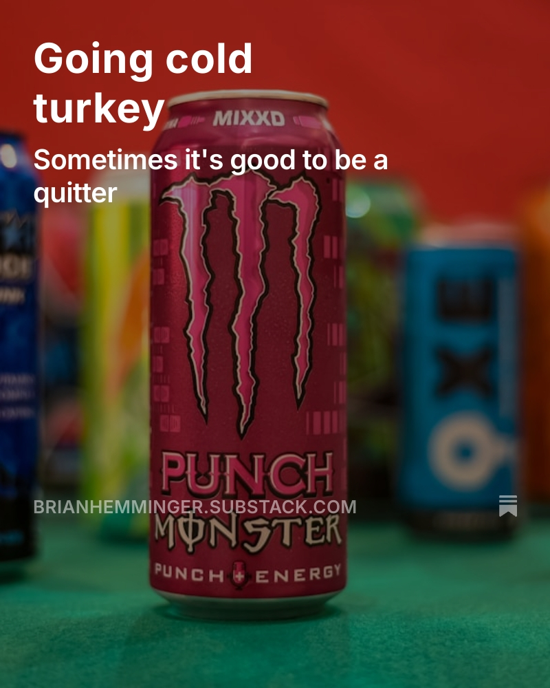 My column this week is about my attempt to break my reliance on energy drinks to do my job.

Going cold turkey 

open.substack.com/pub/brianhemmi…