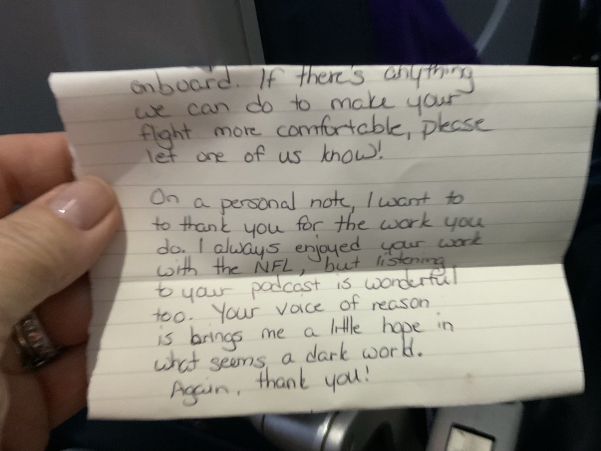 Thank you to the flight attendant who handed this to me in flight.