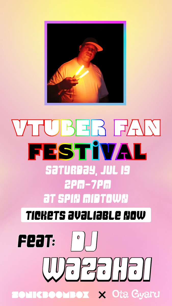 TheBigN's tweet image. Still coming down from the high that was Anime Expo, but in 11 days, I will be performing in a Vtuber Fan Festival event run by Ota Gyaru and @SONICBOOMB0X. If you're in the New York area, I will spinning an all Vtuber set, so come join for the fun at SPIN Midtown on the 19th.