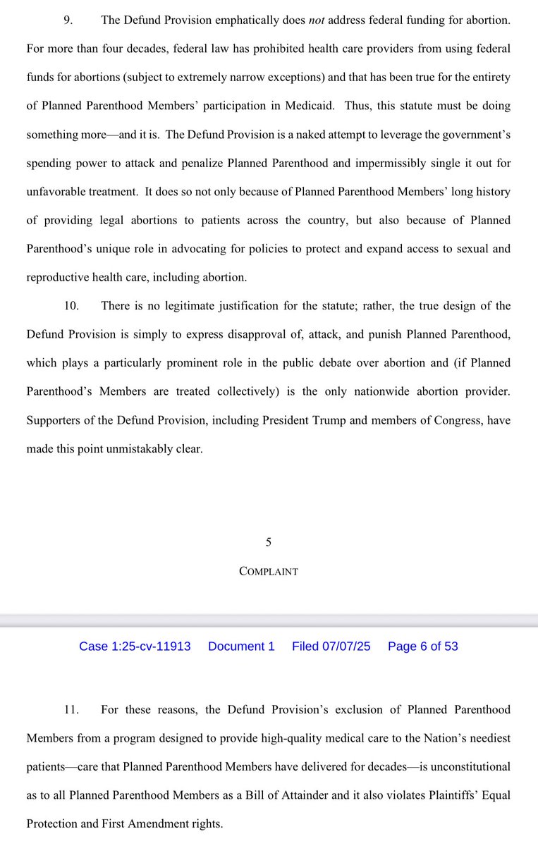 This is an incredible argument.

Planned Parenthood claims it violates the First Amendment and the Equal Protection Clause to defund the organization. Under their logic, an organization that uses taxpayer dollars to fund political advocacy is entitled to those funds in