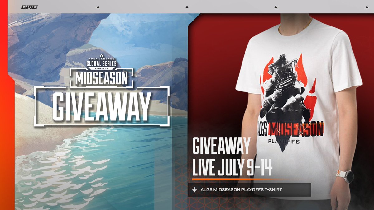 Apex Legends Esports (@playapexesports) on Twitter photo Calling all Bloodhound mains 📢
Enter below for a chance to win a limited edition Midseason Playoffs shirt! We'll only select five winners so follow these steps and keep an eye on your DMs:
✅Follow <a href="/PlayApexEsports/">Apex Legends Esports</a> on X
🔁 Repost this post
👕 Comment your size
NO PURCHASE Calling all Bloodhound mains 📢
Enter below for a chance to win a limited edition Midseason Playoffs shirt! We'll only select five winners so follow these steps and keep an eye on your DMs:
✅Follow <a href="/PlayApexEsports/">Apex Legends Esports</a> on X
🔁 Repost this post
👕 Comment your size
NO PURCHASE