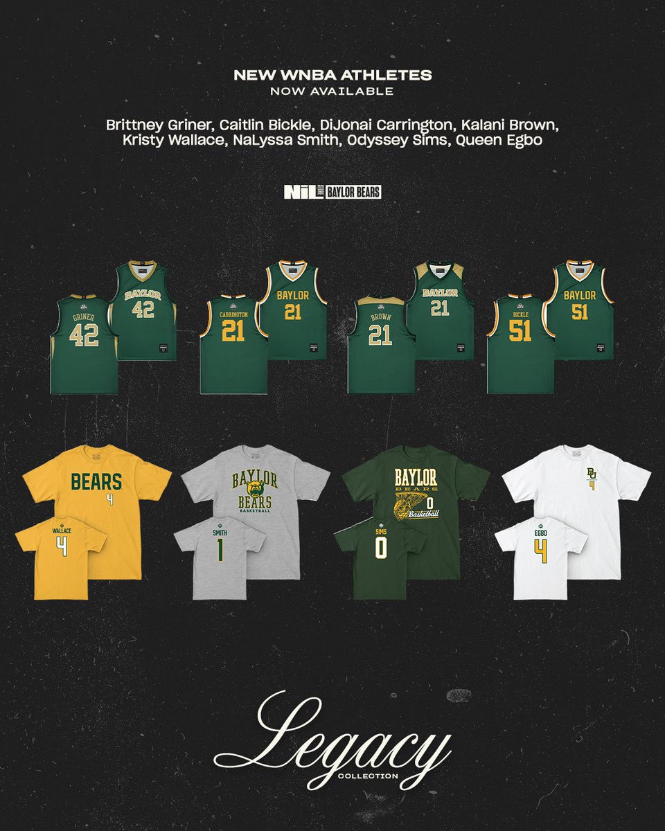 Our WNBA Legacy Collection has expanded! 

Shop athletes from <a href="/BaylorWBB/">Baylor Women's Basketball</a>'s storied history: nil.store/baylor/collect…