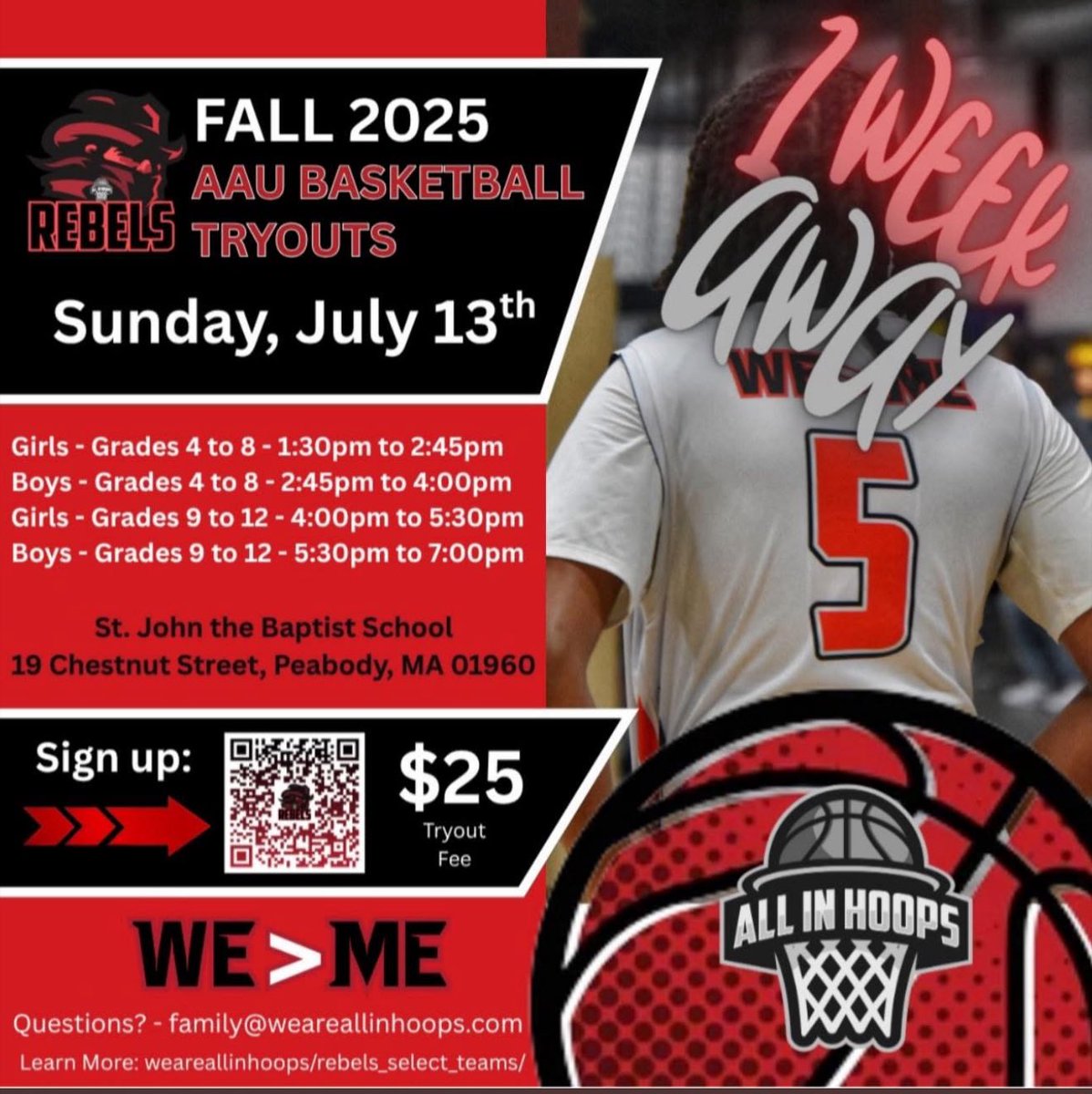 The first fall tryout is happening this Sunday.  We need girls from all grades so if anyone is interested please DM me any questions.