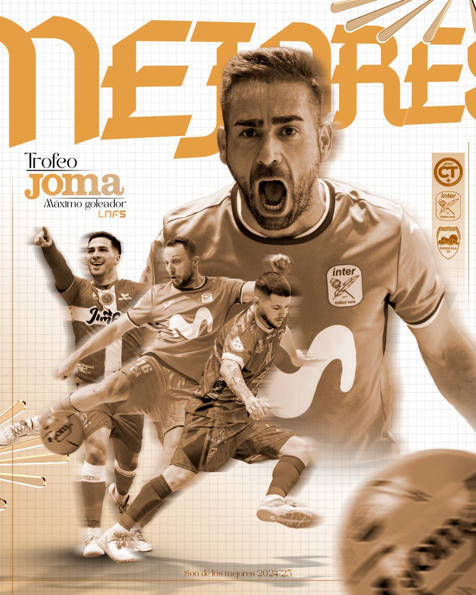 LNFS (@lnfs) on Twitter photo ๐ ยกTrofeo <a href="/JomaSport/">Joma Sport</a> al โ๐๐ฬ๐๐๐๐ ๐๐๐๐๐๐๐๐ ๐๐๐๐๐๐๐ ๐๐๐๐๐๐๐ฬ๐โ 2024/25 (ex aequo)!
โฝ๏ธ <a href="/ceciliomorales9/">Cecilio morales</a> (<a href="/InterMovistar/">Movistar Inter FS</a>)
โฝ๏ธ <a href="/pani8futsal/">Pani.Futsal</a> (<a href="/peniscolafs/">Servigroup Peรฑรญscola FS</a>)
โฝ๏ธ <a href="/DrahovskyTomas/">Tomรกลก Drahovskรฝ</a> (<a href="/InterMovistar/">Movistar Inter FS</a>)
โฝ๏ธ <a href="/pabloramireez92/">Pablo Ramรญrez Gonzรกlez</a> (<a href="/JimbeeCartagena/">Jimbee Cartagena Costa Cรกlida</a>)
#LNFS ๐ ยกTrofeo <a href="/JomaSport/">Joma Sport</a> al โ๐๐ฬ๐๐๐๐ ๐๐๐๐๐๐๐๐ ๐๐๐๐๐๐๐ ๐๐๐๐๐๐๐ฬ๐โ 2024/25 (ex aequo)!
โฝ๏ธ <a href="/ceciliomorales9/">Cecilio morales</a> (<a href="/InterMovistar/">Movistar Inter FS</a>)
โฝ๏ธ <a href="/pani8futsal/">Pani.Futsal</a> (<a href="/peniscolafs/">Servigroup Peรฑรญscola FS</a>)
โฝ๏ธ <a href="/DrahovskyTomas/">Tomรกลก Drahovskรฝ</a> (<a href="/InterMovistar/">Movistar Inter FS</a>)
โฝ๏ธ <a href="/pabloramireez92/">Pablo Ramรญrez Gonzรกlez</a> (<a href="/JimbeeCartagena/">Jimbee Cartagena Costa Cรกlida</a>)
#LNFS