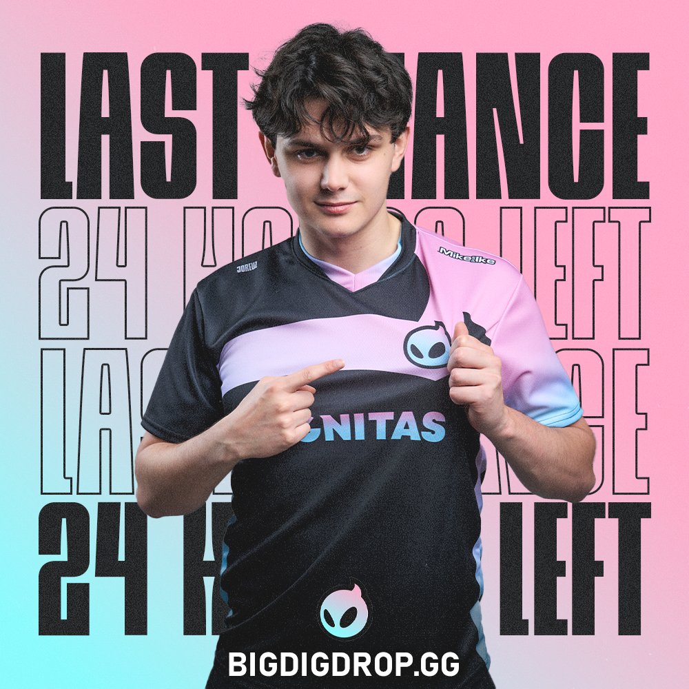 dignitas's tweet image. ⚠️ FINAL 24 HOURS ⚠️
don't miss your chance to get in on the BIG DIG DROP before it's too late
GET THOSE JERSEYS FOR WORLDS 🗣️🗣️🗣️