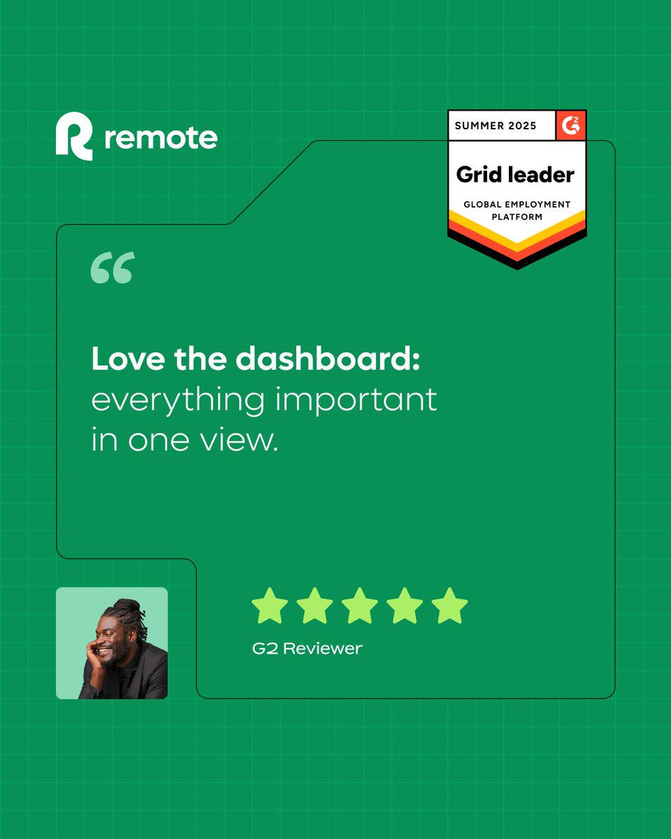 remote's tweet image. Bite-sized buzz: real words from real customers 💬
From setup to support, swipe to see what it’s like to run global HR with Remote
