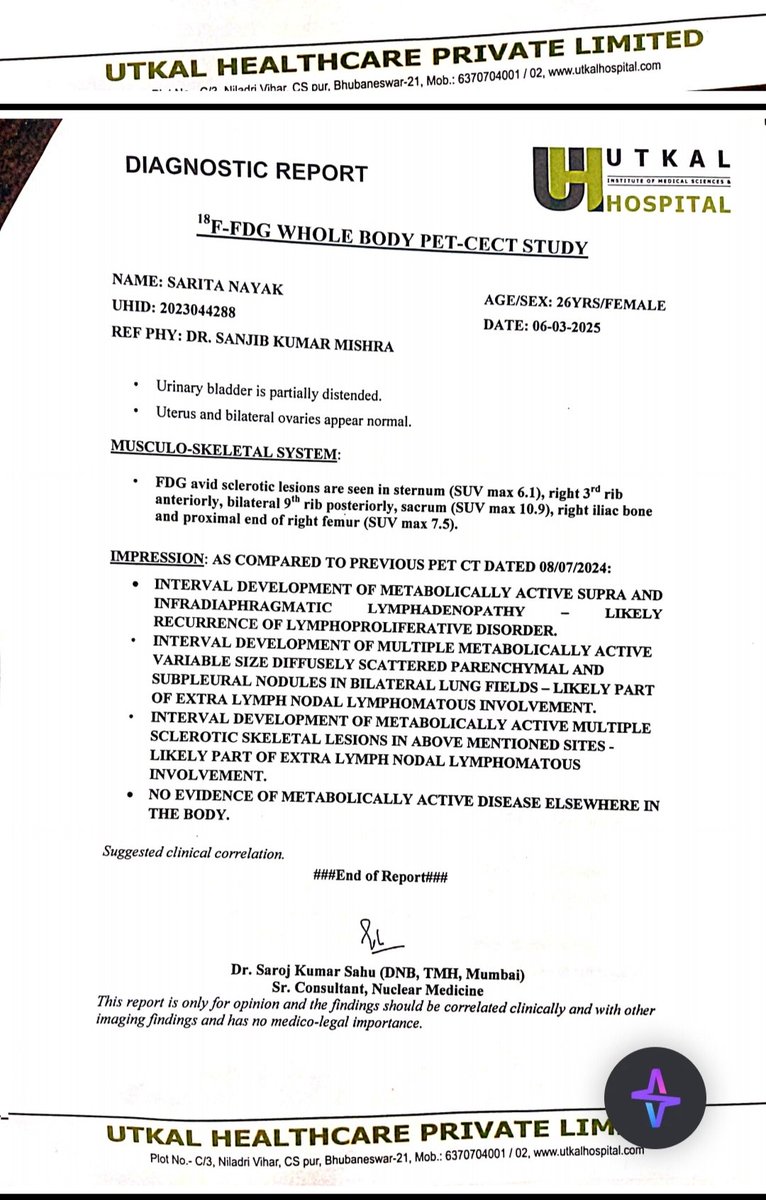 AbanindraBehur2's tweet photo. Please Help me🙏
I am Sarita Nayak, daughter of Shri Manas Nayak, a resident of At: Deogaon, PO: Olaver, Dist: Kendrapara, Odisha, Pin: 754227, I need with utmost hope and humility to seek financial assistance for my ongoing medical treatment for Classic Hodgkin’s Lymphoma Cancer https://t.co/0Sr81cjIV6