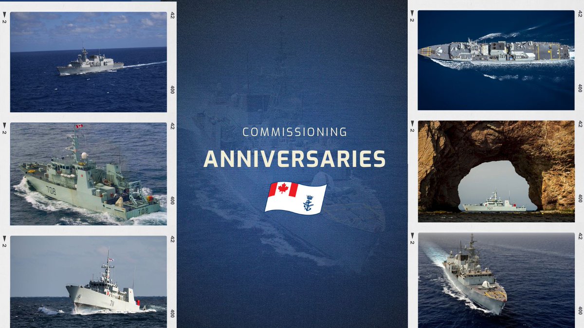 RoyalCanNavy's tweet image. This month in history, we have six commissioning anniversaries:
July 11/94: #HMCSVilledeQuébec
July 12/98: #HMCSMoncton
July 18/99: #HMCSSummerside
July 21/94: #HMCSMontréal
July 26/98: #HMCSGooseBay
July 29/93: #HMCSToronto
#WeTheNavy #CanadaRemembers
