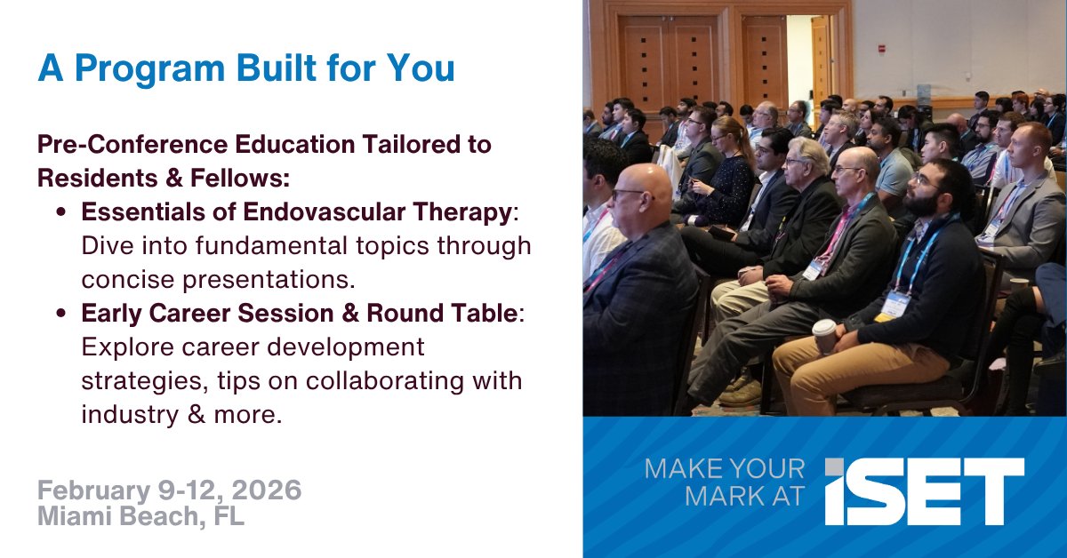 ISET (@isetnews) on Twitter photo Residents & Fellows: Apply now for the #ISET2026 Scholarship! 
✔️ Complimentary ISET tuition
✔️ $800 travel stipend 
✔️  90-day on-demand access
✔️ Specialized sessions
Level up your endovascular career & apply today: hubs.ly/Q03wdDgg0
<a href="/docTPlive/">Tino Peña</a> <a href="/schiro_md/">Brian J. Schiro, MD</a> Residents & Fellows: Apply now for the #ISET2026 Scholarship! 
✔️ Complimentary ISET tuition
✔️ $800 travel stipend 
✔️  90-day on-demand access
✔️ Specialized sessions
Level up your endovascular career & apply today: hubs.ly/Q03wdDgg0
<a href="/docTPlive/">Tino Peña</a> <a href="/schiro_md/">Brian J. Schiro, MD</a>