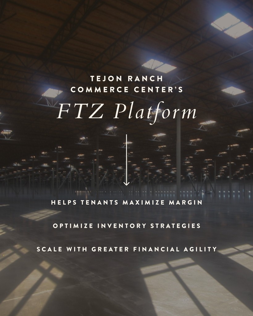 Operating in an FTZ at Tejon Ranch Commerce Center means duty deferral, lower costs, and improved cash flow—without the red tape. Importers and assemblers gain turnkey access to savings that boost margins and unlock smarter inventory strategies.