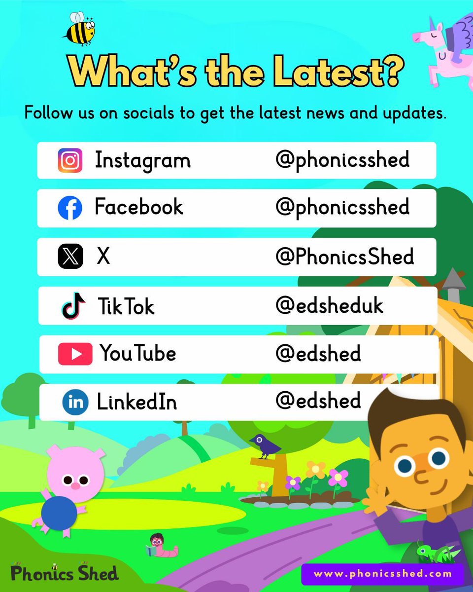 🐝✨ Keep up to date with Phonics Shed. Look us up and give us a follow to get the latest news and updates.

#phonicsshed #primaryteacheruk #phonics