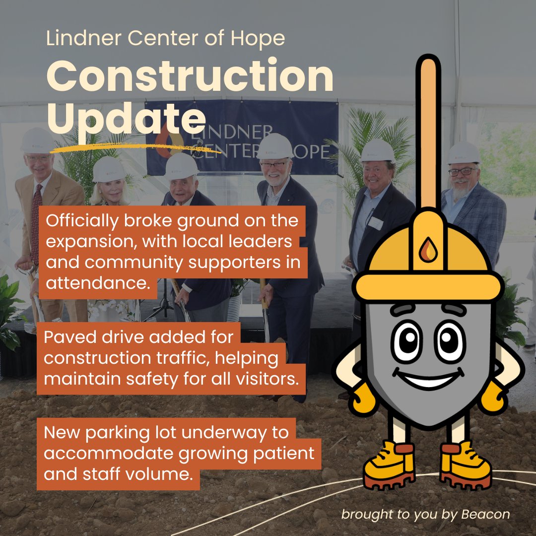 LindnerCtrHope's tweet image. Beacon's here with your latest Lindner Center of Hope Construction Update! 🚧 🦺
We wouldn't be able to celebrate these wins, big and smalls, if it weren't for the support and generosity of our incredible community. Thank you all! 🧡