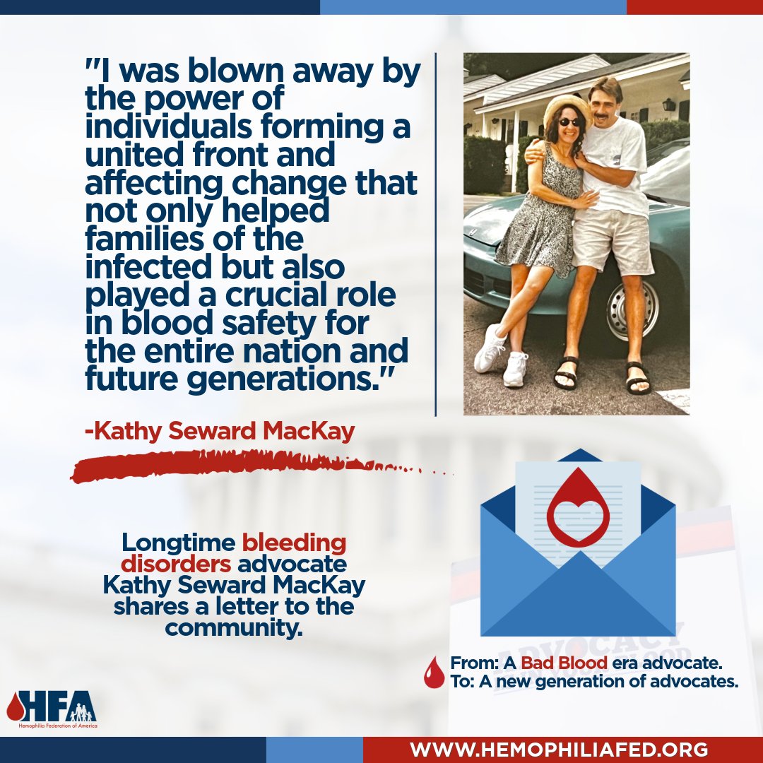Longtime bleeding disorders advocate Kathy Seward MacKay shares a letter to the community. 

From: A Bad Blood era advocate. To: A new generation of advocates. 

Read it here:hubs.li/Q03wg2bs0