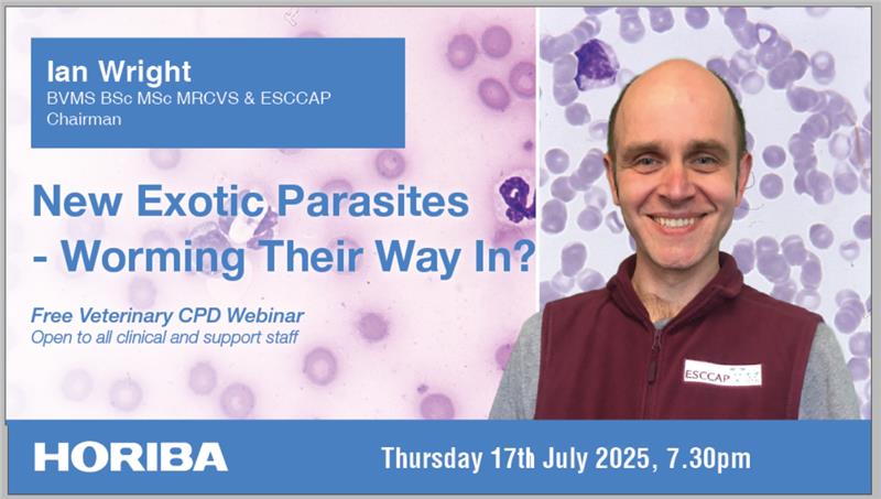 Just over a week to our #vet #CPD webinar!

Ian Wright will be updating on #parasite infections &amp; distribution across the UK/Europe &amp; what this means for #pets, livestock &amp; owners!

Register: horiba.link/8ei 

#HORIBA #POCTesting #PCR #POCKIT #endoparasite #ectoparasites