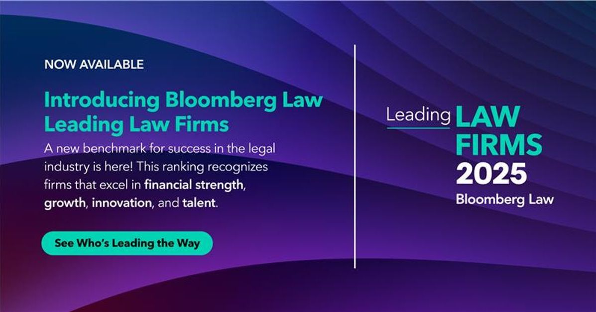 Bloomberg Law's inaugural Leading Law Firms listing is here! The program highlights firms committed to legal excellence through four weighted categories. Discover which innovative firms are shaping the future of their fields of practice: livesocial.seismic.com/tQKHWA