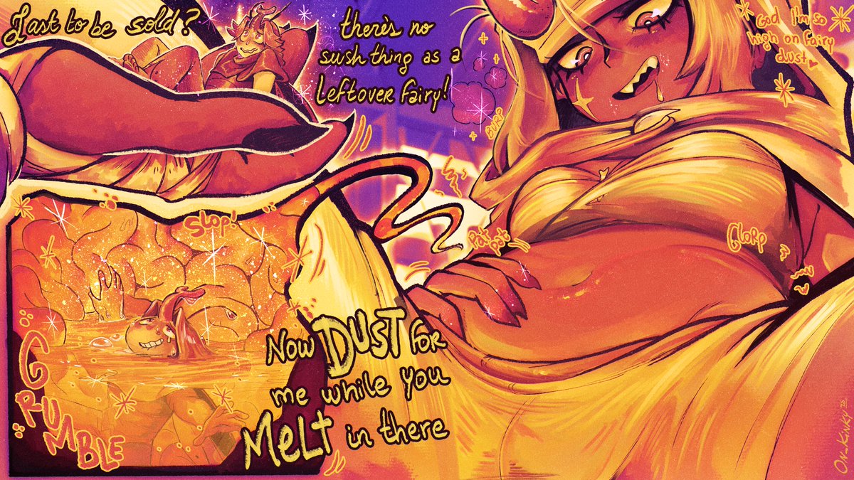 CW: Vore
theres no such thing as leftover fairy!
Demis got a use for you all💦