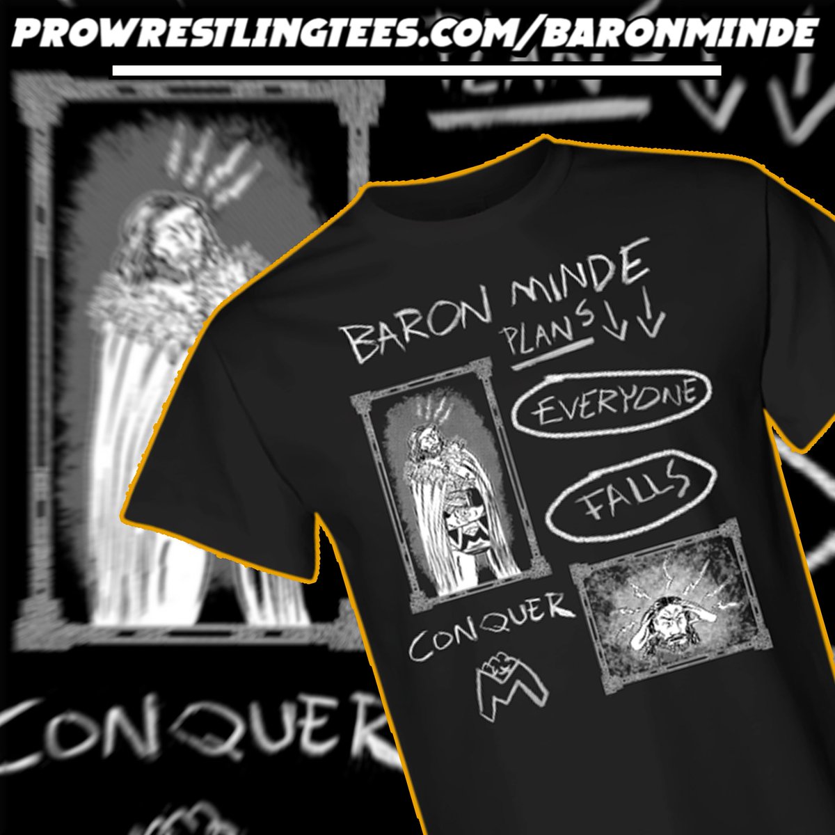 MindeEvilPlots's tweet image. Designed by @yeahdudecomics and now available on prowrestlingtees! I am the master of the diabolical! Now, you too, can feel a moment worthy of such glory!

prowrestlingtees.com/wrestler-t-shi…