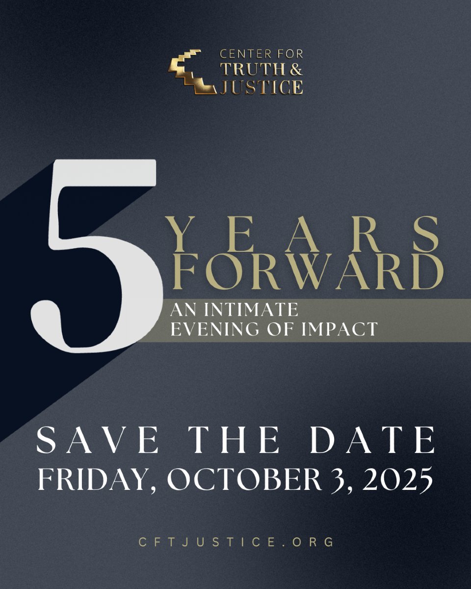 CFTJustice's tweet image. This year marks CFTJ’s 5-year anniversary: a testament to five years of relentless work, unwavering dedication, and the incredible support from all of you. Together, we’ve made a real impact, but we’re far from finished.
We’re thrilled to invite you to an intimate gathering on…