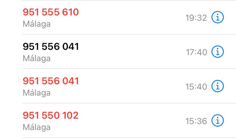 Portira_'s tweet photo. @policia no paro de recibir llamadas de este tipo de tlf (Málaga) q quieren timarme diciendo que @digimobil_es va a suspender el servicio esta noche a las 0:00 y q la factura va a subirme a 120€/mes. ¿Hay alguna forma de denunciarlo? Por mucho que bloquee, aparece un núm nuevo https://t.co/ntYgVjPp9G