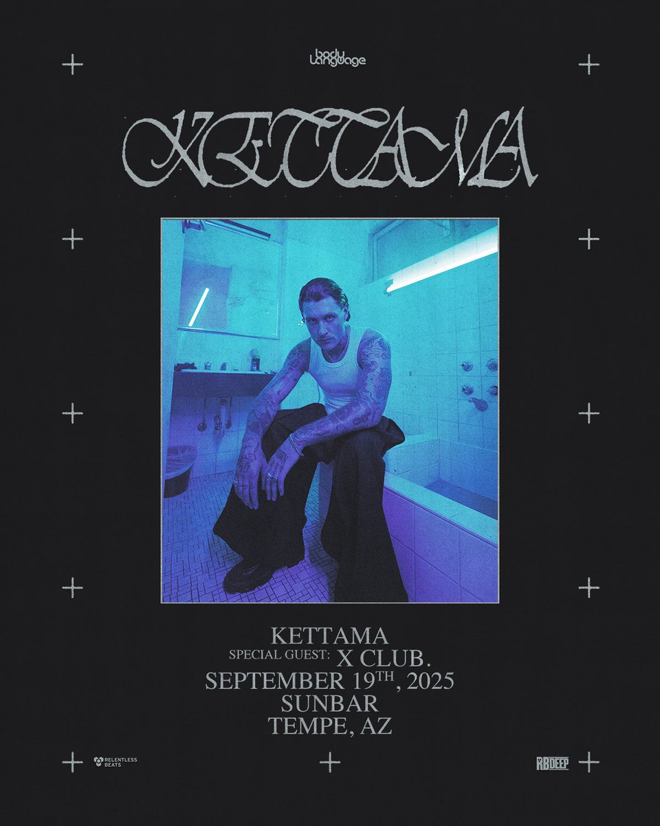 #JustAnnounced: Kettama touches down at Sunbar on September 19 with special guest X Club for a night of pure rave energy 🌀💿 Tempe’s about to get a heavy dose of high-speed euphoria—don’t blink.

Tickets on sale Friday at 10AM PST → tixr.com/e/150514 🎟️
#KETTAMA #XClub