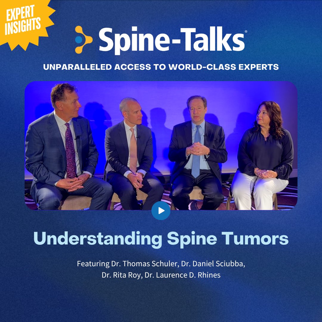 SpineHealthFdn's tweet image. 🎥 Spine-Talks®:Understanding Spine Tumors
In recognition of Bone Cancer Awareness Month, we’re spotlighting this important episode of Spine-Talks® to raise awareness about spinal tumors and support those affected.
Did you know spine tumors can be both benign and malignant, and…