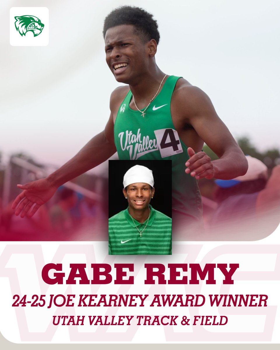 The Western Athletic Conference (@wacsports) on Twitter photo Congratulations Gabe Remy of <a href="/UVUtfxc/">UVU Track & Field / XC</a> for being named the 2024-25 WAC Joe Kearney Award winner!!
Named in honor of longtime WAC commissioner Joe Kearney, the award is given to the top male and female student-athletes in the WAC during the preceding academic year.
#OneWAC Congratulations Gabe Remy of <a href="/UVUtfxc/">UVU Track & Field / XC</a> for being named the 2024-25 WAC Joe Kearney Award winner!!
Named in honor of longtime WAC commissioner Joe Kearney, the award is given to the top male and female student-athletes in the WAC during the preceding academic year.
#OneWAC