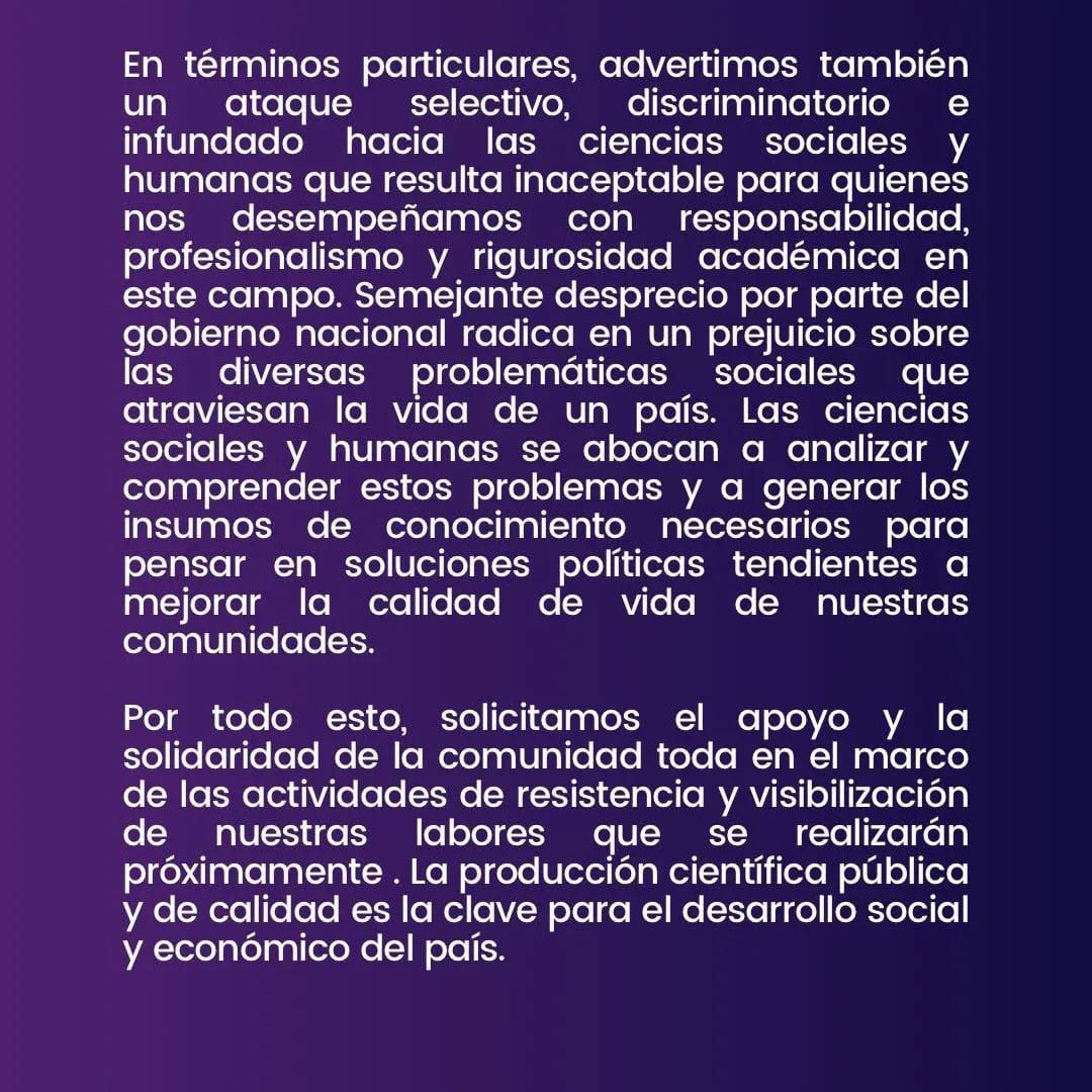 Julieta Zelicovich (@jujizel) on Twitter photo Los investigadores de la <a href="/FCPolitUNR/">FCPolit UNR</a> nos manifestamos preocupados por el vaciamiento del sistema científico en Argentina y el ataque a las ciencias sociales.
Sin ciencia no hay desarrollo!
Apoya ❤️ y compartí 🤳 Los investigadores de la <a href="/FCPolitUNR/">FCPolit UNR</a> nos manifestamos preocupados por el vaciamiento del sistema científico en Argentina y el ataque a las ciencias sociales.
Sin ciencia no hay desarrollo!
Apoya ❤️ y compartí 🤳
