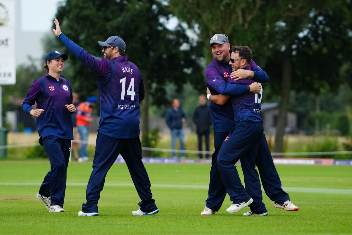 The Inside Edge Cricket (@insideedge111) on Twitter photo 🏏 Ice cool <a href="/CricketScotland/">Cricket Scotland</a> close Netherlands down during a tense ICC Men's T20 World Cup Europe Qualifier finale to pick up a valuable win.
An excellent final over from Safyaan Sharif.
👏 🏏 Ice cool <a href="/CricketScotland/">Cricket Scotland</a> close Netherlands down during a tense ICC Men's T20 World Cup Europe Qualifier finale to pick up a valuable win.
An excellent final over from Safyaan Sharif.
👏