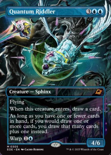 Quantum riddler for <a href="/wizards_magic/">Magic: The Gathering</a> 

This was my first artwork created after my debut in Duskmourn! Had a lot of fun with it. 

It's such an honour being part of a set again and among such amazing and admired artists. 

Eternal thanks to my AD on this set Sarah Wassell.