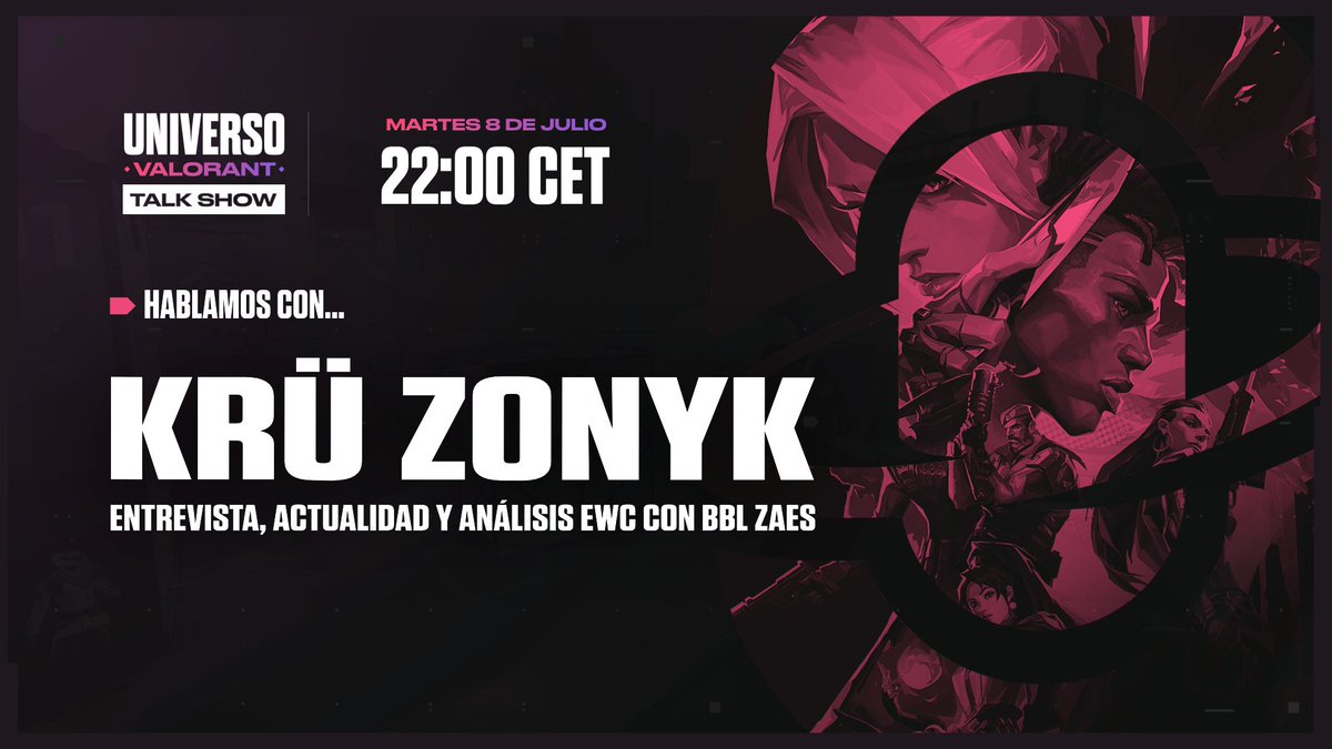 ¡HOY PROGRAMA! 🔥

Hoy ración doble: primero entrevista a <a href="/ZONYKfps/">KRÜ ZONYK</a>, nuevo coach de <a href="/KRUesports/">KRÜ</a>, y hablamos sobre el clásico de LATAM.

Luego nos acompaña <a href="/ZaeSBouM_/">BBL ZaeS</a>, analista de <a href="/BBL_esports/">BBL</a>, para hablar sobre el inicio de EWC. ¡Nos vemos a las 22:00 🇪🇸 16:00 🇨🇱 14:00 🇲🇽! 💪