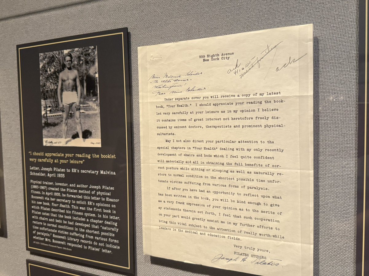 Anne Szustek Talbot (@the59thstbridge) on Twitter photo <a href="/dennismhogan/">Dennis M. Hogan</a> Obligatory: seen on my 4th of July trip to the <a href="/FDRLibrary/">FDR Library</a>: letter from Joseph Pilates to FDR hinting that Pilates would help polio after-effects <a href="/dennismhogan/">Dennis M. Hogan</a> Obligatory: seen on my 4th of July trip to the <a href="/FDRLibrary/">FDR Library</a>: letter from Joseph Pilates to FDR hinting that Pilates would help polio after-effects