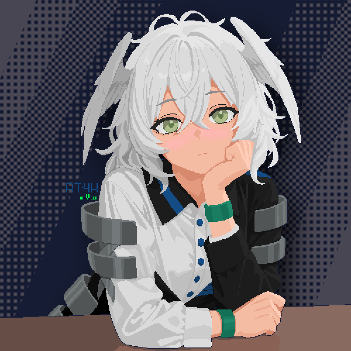 UArchus's tweet photo. #VGenComm #pixelart #ArtistOnX 
After like, a month, I finished my FIRST Commission on Vgen!!
Thank you to @Kyrgunn for commissioning me. https://t.co/L0hOHB5wG0