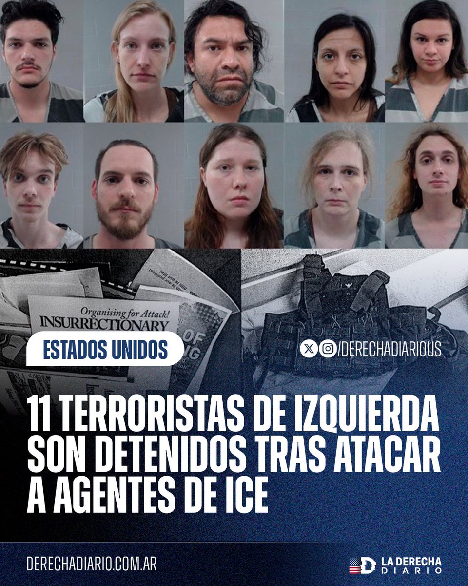 DerechaDiarioUS's tweet photo. 🚨🇺🇸 | Una célula terrorista vinculada a Antifa fue desmantelada tras abrir fuego contra una sede de ICE en Texas el 4 de julio: Estaban armados con rifles tipo AR-15, chalecos antibalas, radios, máscaras, cascos y bolsas Faraday para bloquear señales de rastreo. https://t.co/E8qIlSxt09