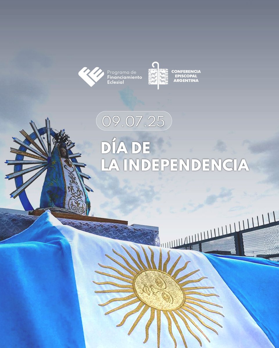 Programa_FE's tweet image. Este 9 de Julio celebramos la independencia reconociendo a quienes, con compromiso y entrega, hacen posible que la misión de la Iglesia llegue a cada rincón del país.
¡Feliz día de la Patria! 🇦🇷🤍
#ProgramaFe #IglesiaArgentina #IglesiaCatolica #Fe