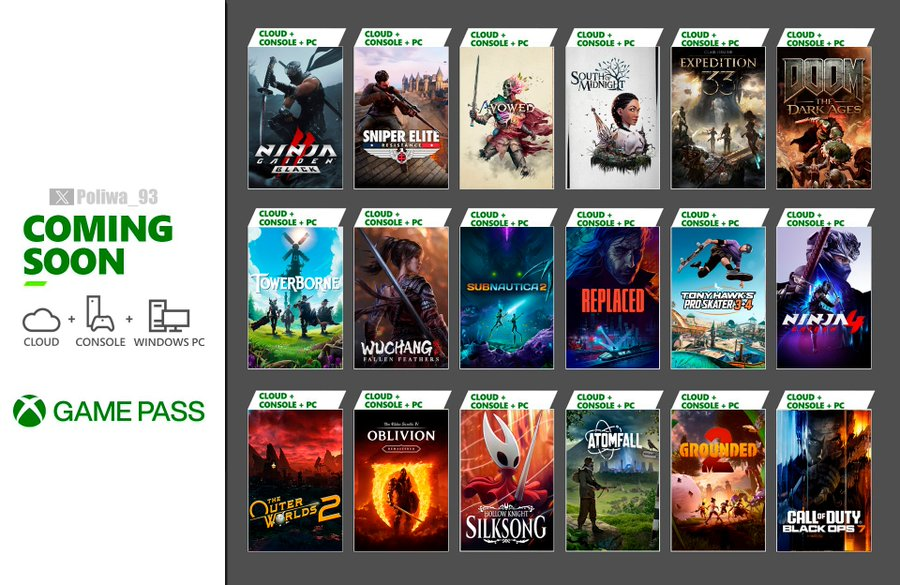 OCervejeiro_'s tweet photo. Já que a Guerra de Consoles acabou, e levando em consideração o aumento no preço dos jogos na #PSN. Em qual console de mesa devo jogar essa lista incrível de jogos #DayOneGamePass?
No #Xbox Day One Game Pass (LIKE)
No #Playstation5 sustentando a indústria (RT) https://t.co/IEAdNwF1tv