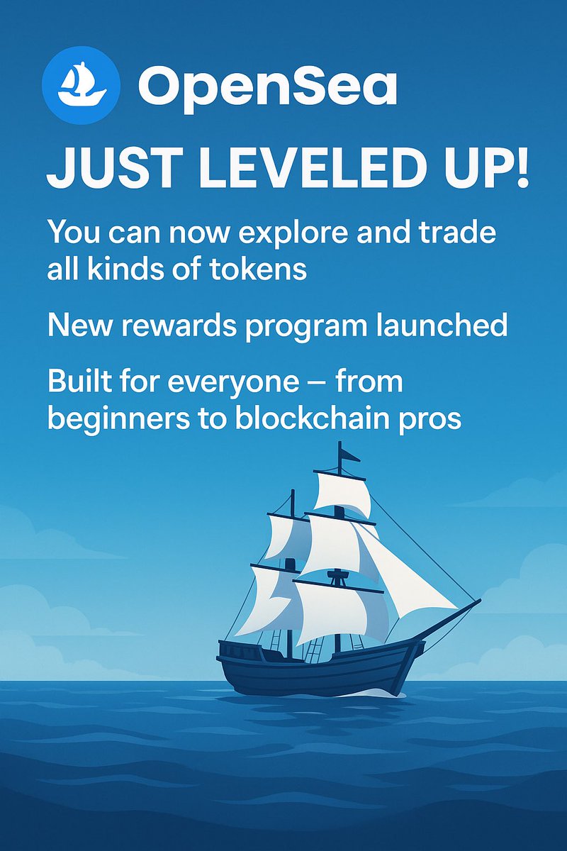 🚀 OpenSea Just Leveled Up!

The popular NFT marketplace OpenSea has officially finished its beta phase  and now it’s better than ever.

✅ You can now explore and trade all kinds of tokens, not just NFTs  meaning OpenSea is opening the doors to the full world of onchain assets.