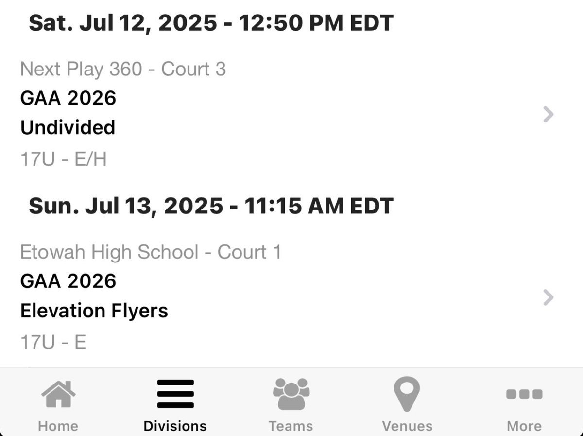 Our 17U schedule for the <a href="/OntheRadarHoops/">Shun Williams</a> Elite 32 this weekend.