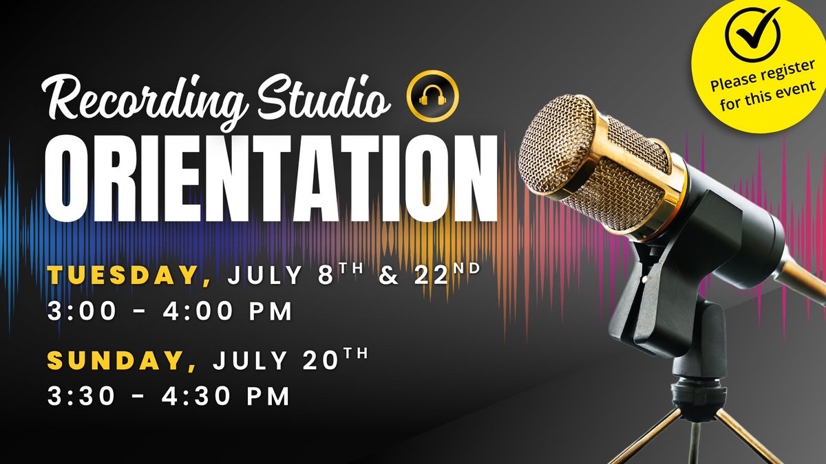 Record like a pro at Scott County Public Library! 🎧

Join our required Recording Studio Orientation to learn setup, tech basics, and more. Get ready to create music, podcasts, or any audio project. Register now: scottcounty.librarycalendar.com/event/recordin…