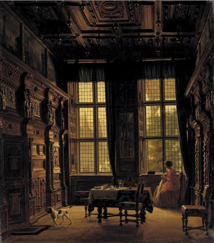 🎨Heinrich Hansen (1821-1890) 
Interior from a renaissance house